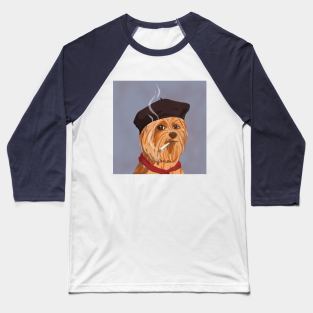 Smoking French Yorkshire terrier Baseball T-Shirt